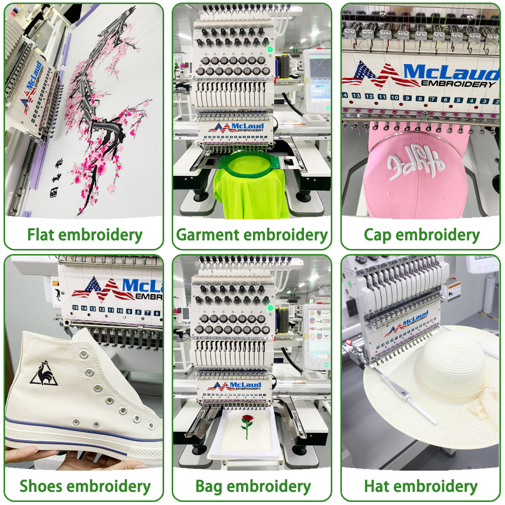 McLaud MT615-16x18 Embroidery Machine, 6 Head, 15 needles, 1000spm, Free Shipping in USA