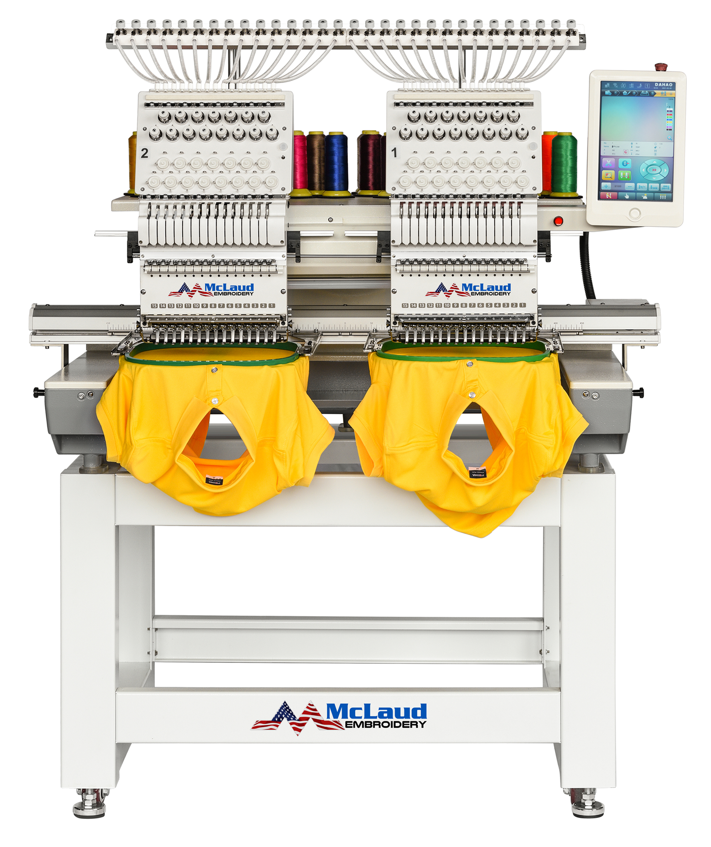 McLaud MD215-16x18 Embroidery Machine, 2 Head, 15 needles, 1200 spm, Free Shipping in USA