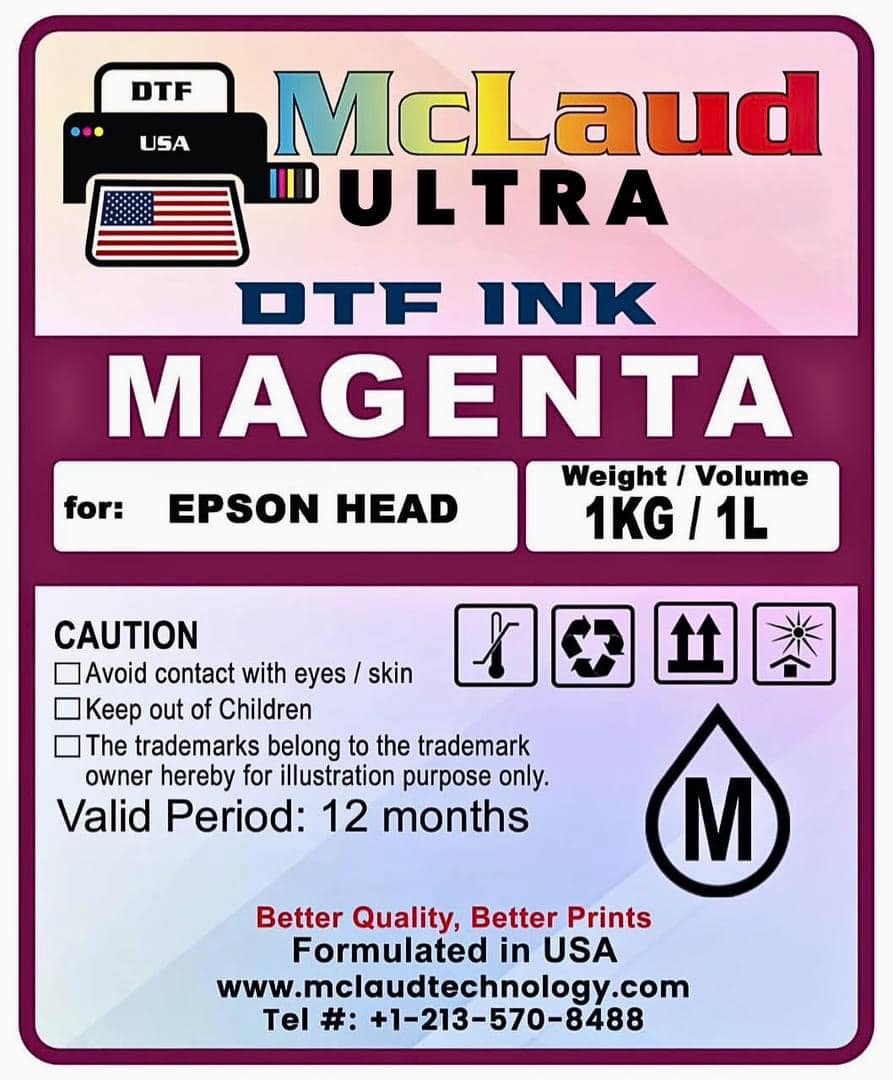 McLaud Ultra DTF Ink, No Residue/ Less Residue Ink, Formulated in USA