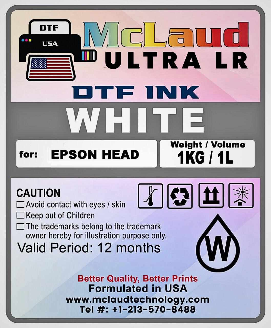 McLaud Ultra DTF Ink, No Residue/ Less Residue Ink, Formulated in USA