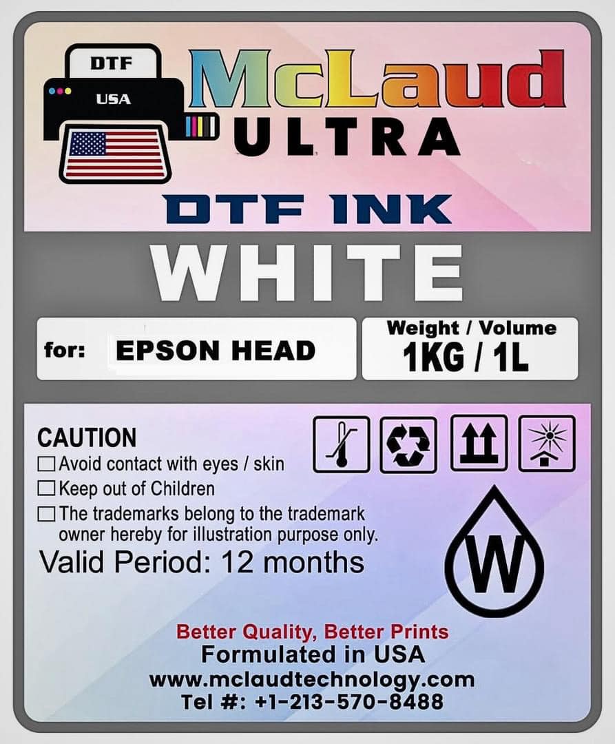 McLaud Ultra DTF Ink, No Residue/ Less Residue Ink, Formulated in USA