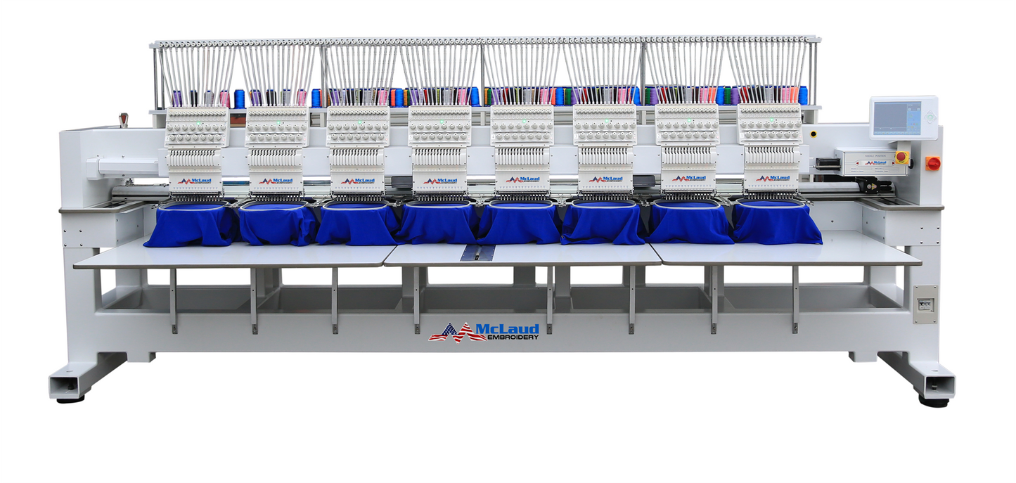 McLaud MD815-16x18 Embroidery Machine, 8 Head, 15 needles, 1200spm, Free Shipping in USA