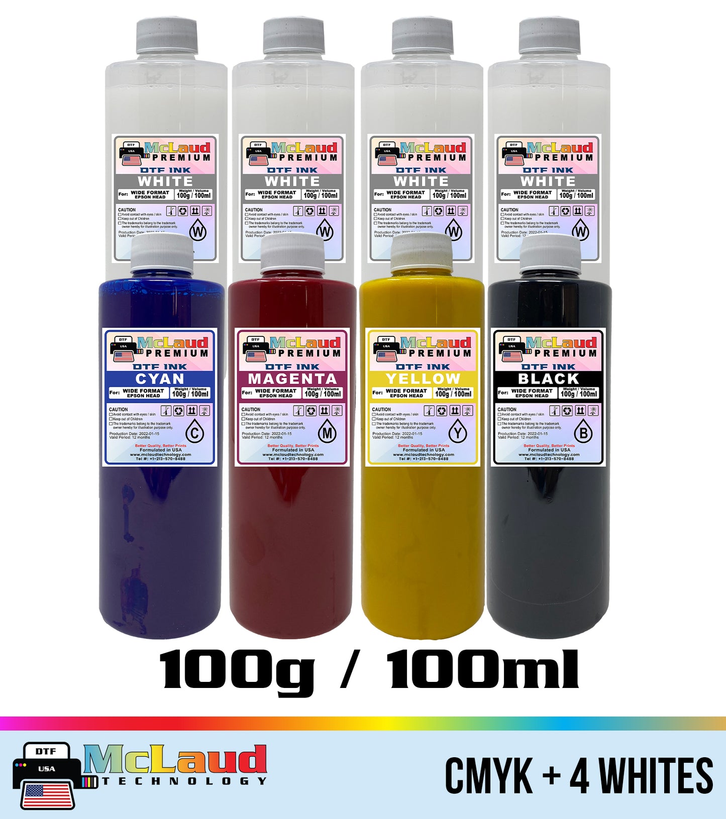 Mclaud Premium DTF Ink, Formulated in USA